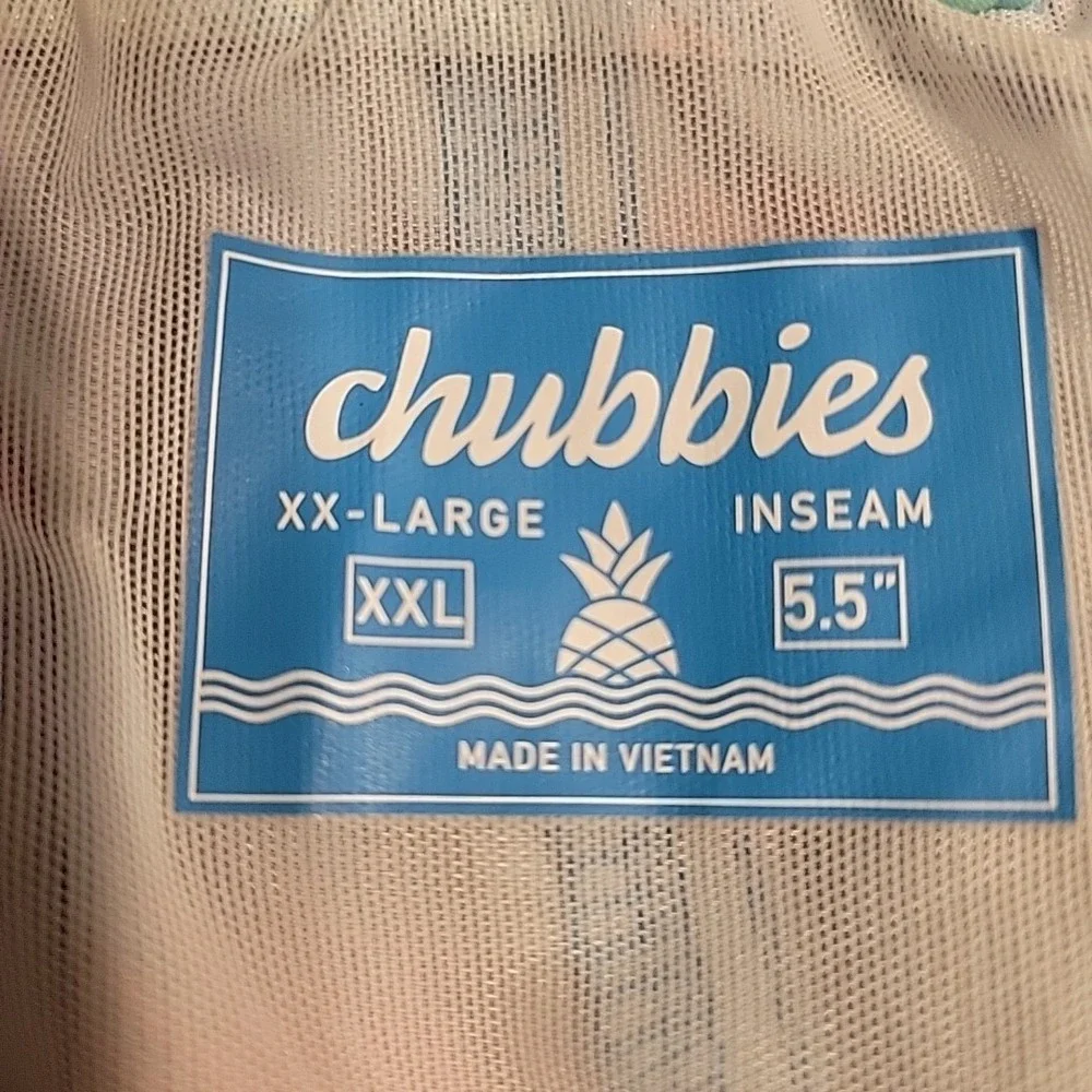 Chubbies Swim Trunks Mens XXL Wild Tropics‎ AOP Hawaiian Drawstring